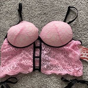 Pink  ROMWE lingerie set